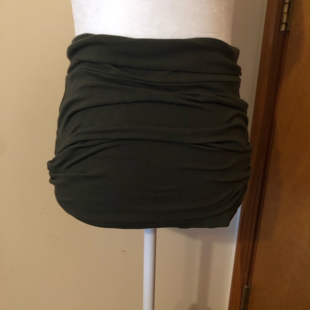 Green mini skirt